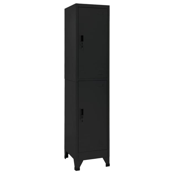 vidaXL skab 38x45x180 cm stål sort