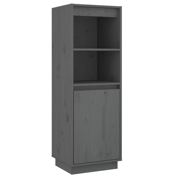 vidaXL skænk 37x34x110 cm massivt fyrretræ grå