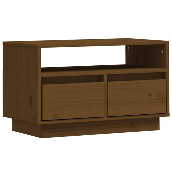 vidaXL tv-bord 60x35x37 cm massivt fyrretræ gyldenbrun