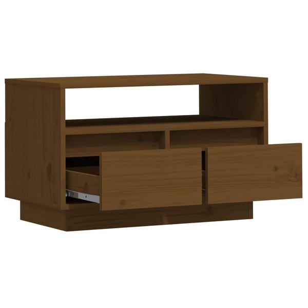 vidaXL tv-bord 60x35x37 cm massivt fyrretræ gyldenbrun