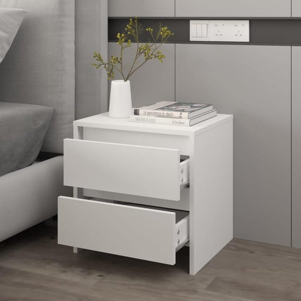 vidaXL sengebord 45x34,5x44,5 cm spånplade hvid
