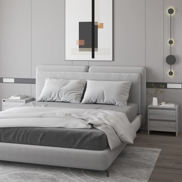 vidaXL Yöpöydät 2 kpl harmaa Sonoma 45x34,5x44,5 cm lastulevy