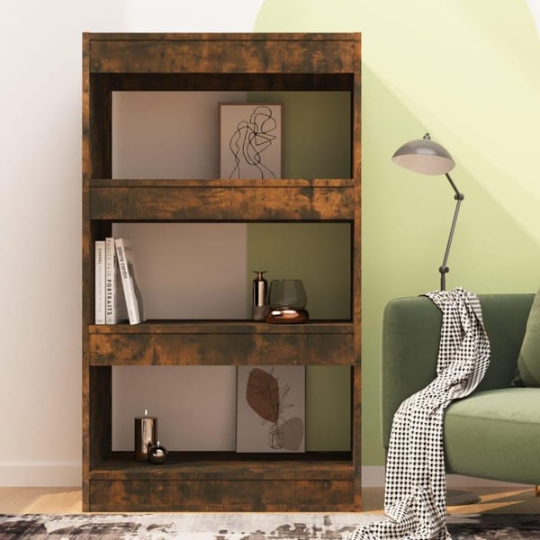 vidaXL bogreol/rumdeler 60x30x103 cm spånplade røget egetræsfarve