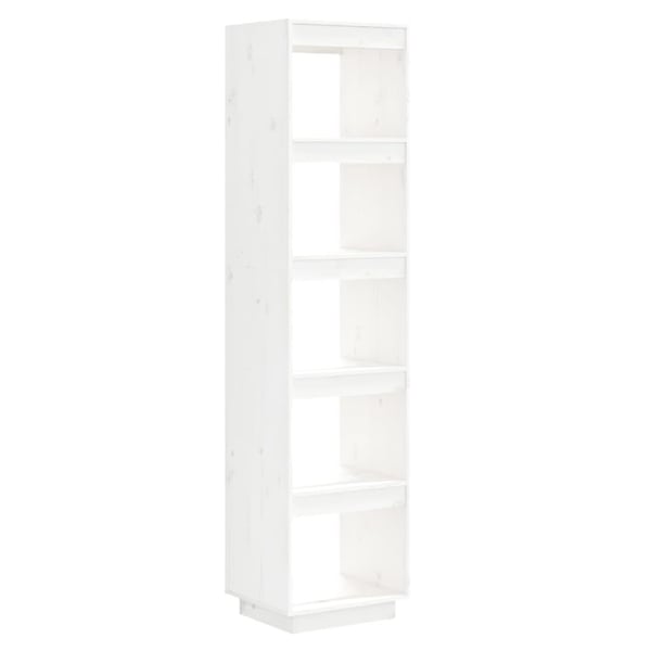vidaXL bogreol/rumdeler 40x35x167 cm massivt fyrretræ hvid