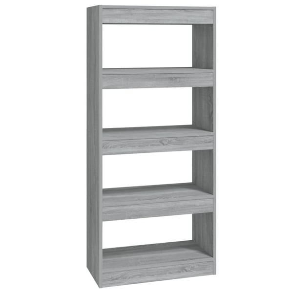 vidaXL bogreol/rumdeler 60x30x135 cm konstrueret træ grå sonoma-eg