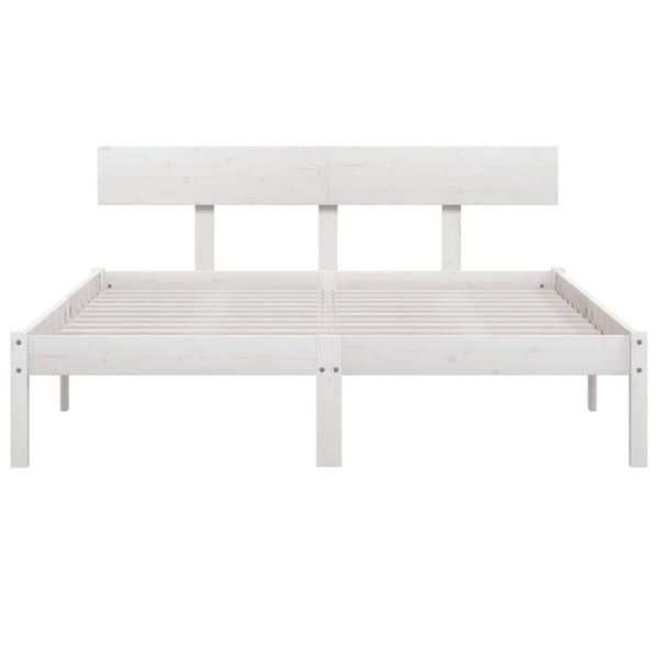 vidaXL Sengeramme hvit heltre furu 150x200 cm King Size