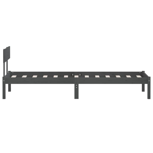 vidaXL Sengeramme grå heltre furu 90x190 cm Single