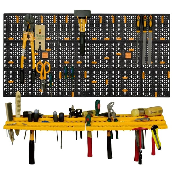 vidaXL Verktøytavle 500x1000 mm 50 kroker PP