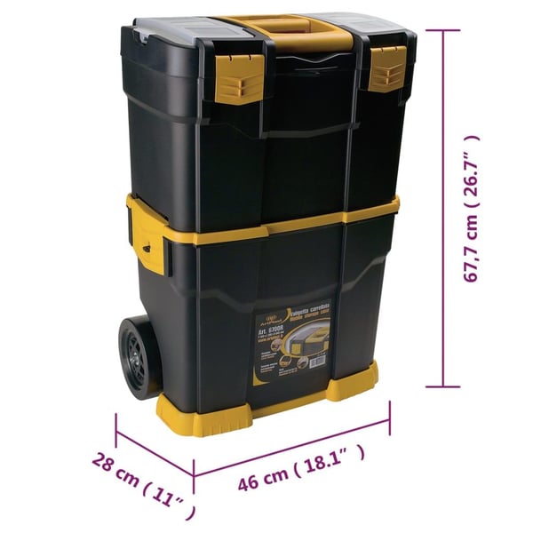 vidaXL Verktygsvagn 460x280x677 mm PP