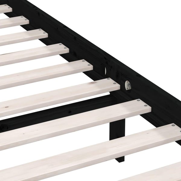 vidaXL Sengeramme svart heltre furu 90x190 cm Single