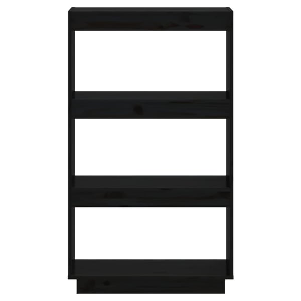 vidaXL Bokhylle/romdeler svart 60x35x103 cm heltre furu