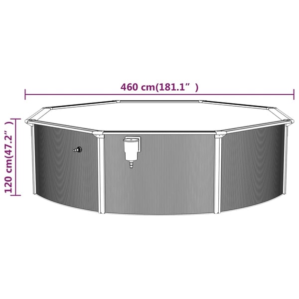 vidaXL swimmingpool med poolstige 460x120 cm