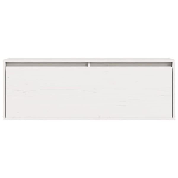 vidaXL Veggskap hvit 100x30x35 cm heltre furu