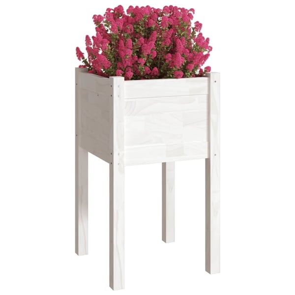 vidaXL Plantekasser 2 stk 40x40x70 cm heltre furu hvit