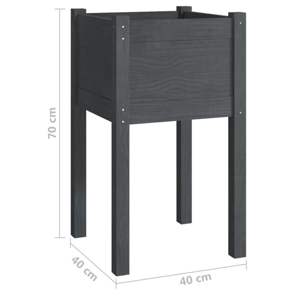 vidaXL Plantekasser 2 stk 40x40x70 cm heltre furu grå