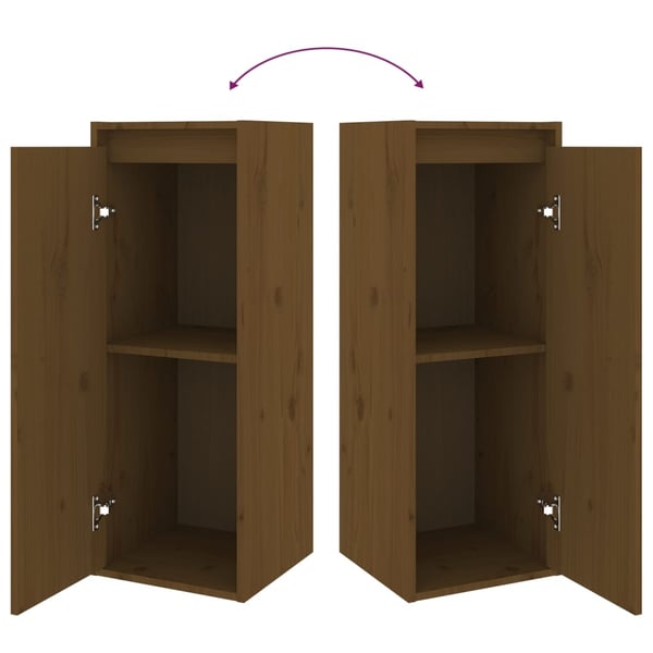 vidaXL sengeborde 2 stk. 30x30x80 cm massivt fyrretræ gyldenbrun