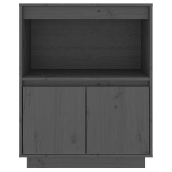 vidaXL Skjenk grå 60x34x75 cm heltre furu