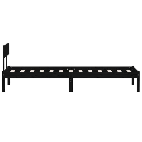 vidaXL Sengeramme svart heltre 75x190 cm Small Single