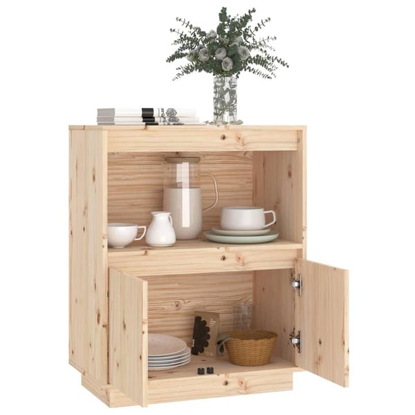 vidaXL Skjenk 60x34x75 cm heltre furu