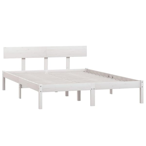 vidaXL sengeramme 120x200 cm massivt fyrretræ hvid
