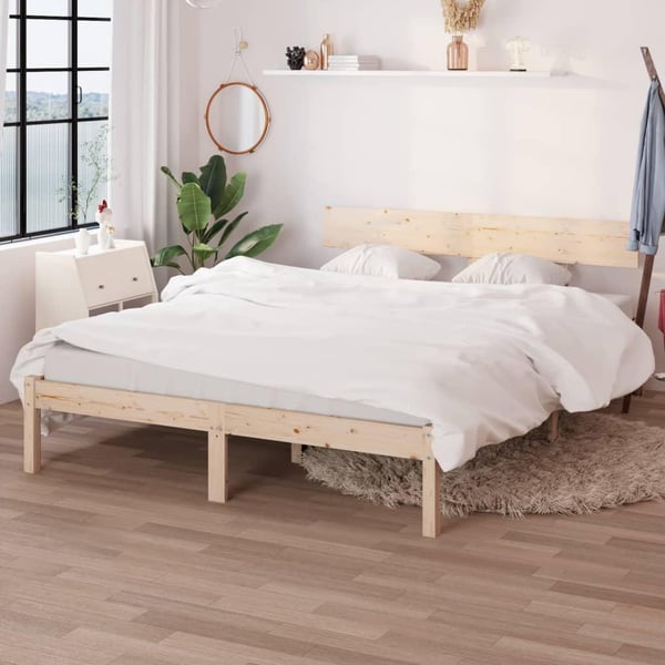 vidaXL Sengeramme heltre furu 140x190 cm