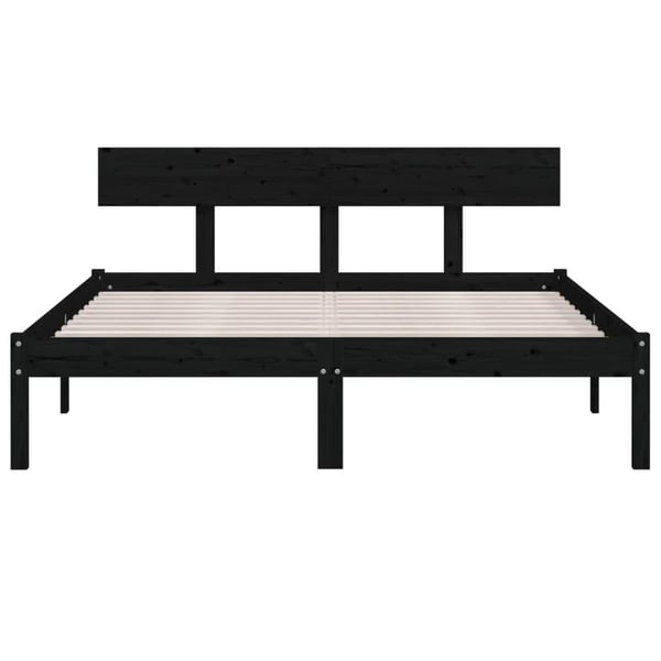 vidaXL Sengeramme svart heltre furu 140x190 cm