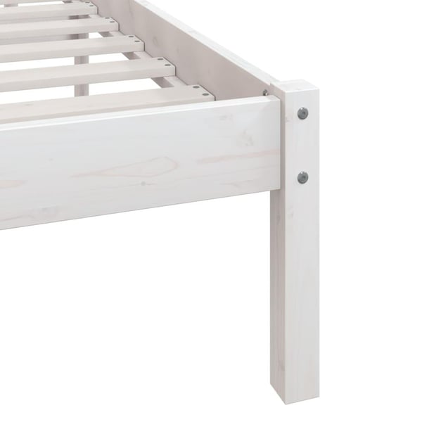 vidaXL Sengeramme hvit heltre furu 140x190 cm