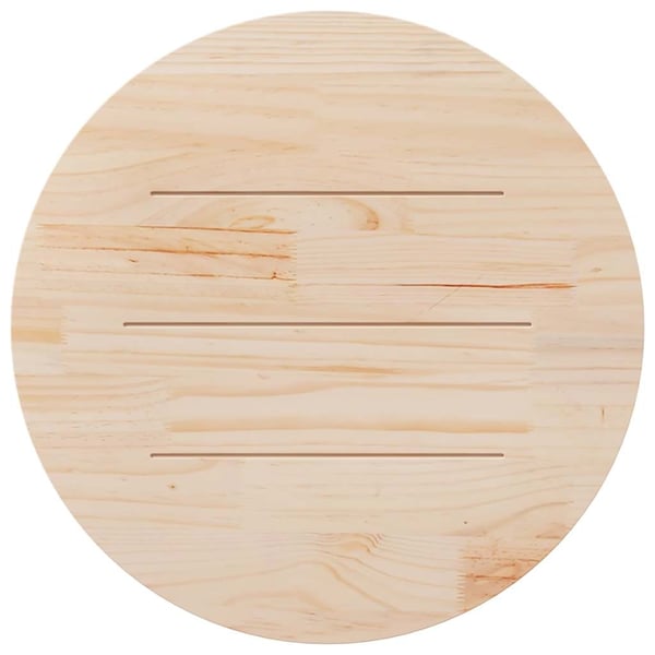 vidaXL Bordplate hvit Ø90x2,5 cm heltre furu