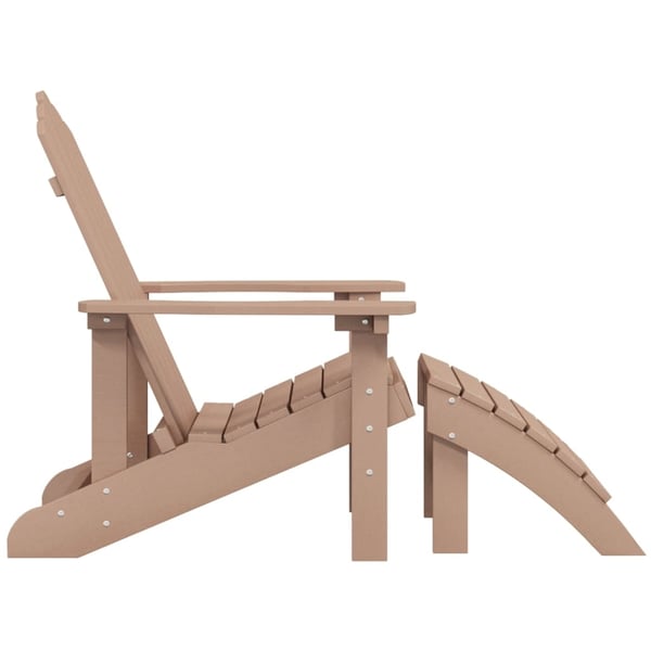vidaXL Adirondack hagestol med fotskammel HDPE brun