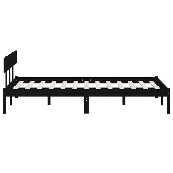 vidaXL Sengeramme svart heltre furu 160x200 cm