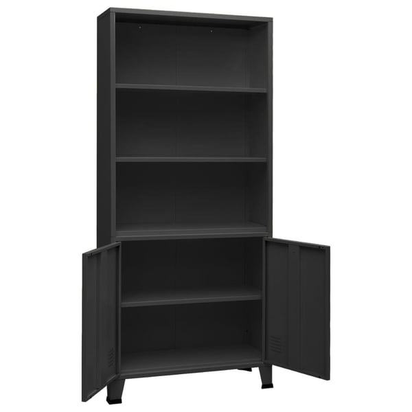 vidaXL Bokhylla industriell antracit 80x32x180 cm stål