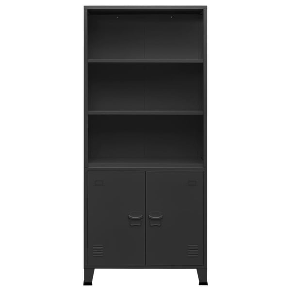 vidaXL Bokhylla industriell antracit 80x32x180 cm stål