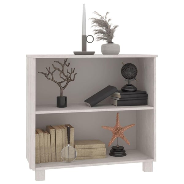 vidaXL Skjenk HAMAR hvit 85x35x80 cm heltre furu