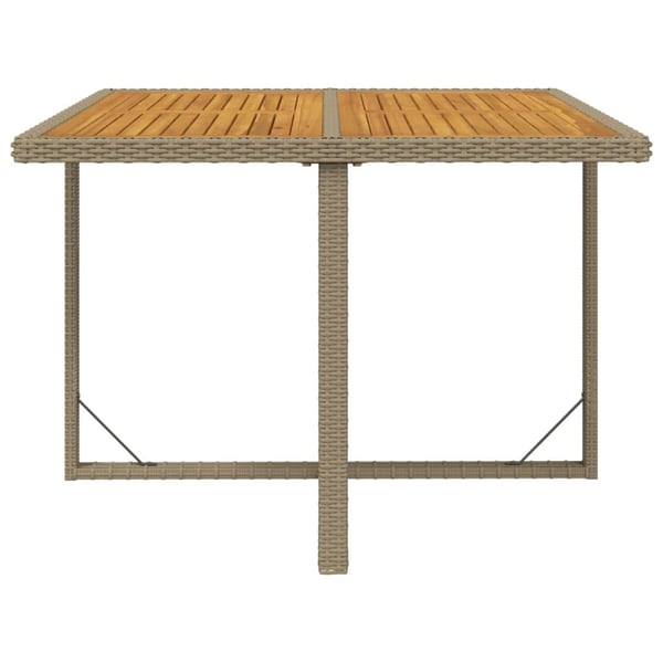 vidaXL Hagebord beige 109x107x74 cm polyrotting og heltre akasie