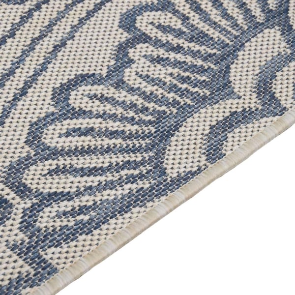 vidaXL Ulkomatto Flatweave 200x280 cm sininen kuvio