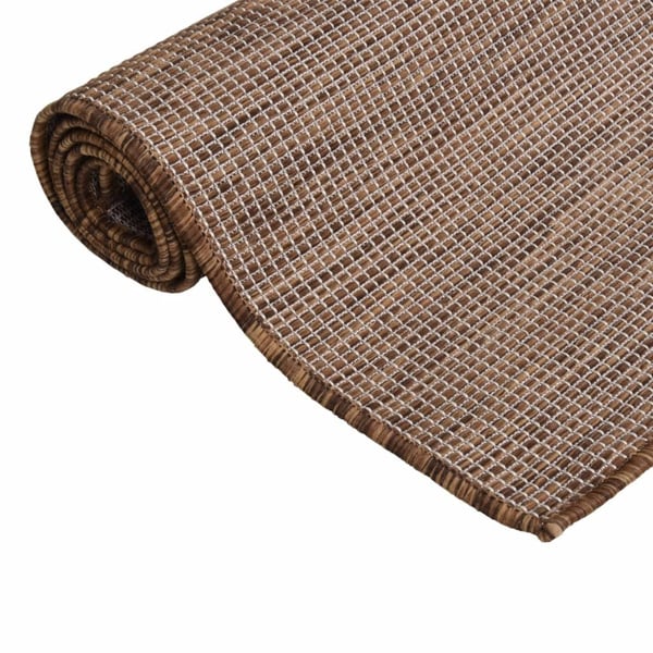 vidaXL Utomhusmatta plattvävd 80x150 cm brun