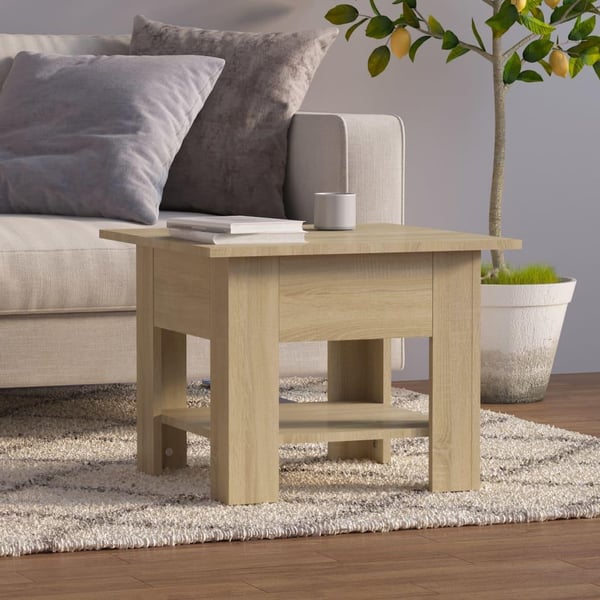 vidaXL Salongbord sonoma eik 55x55x42 cm sponplate