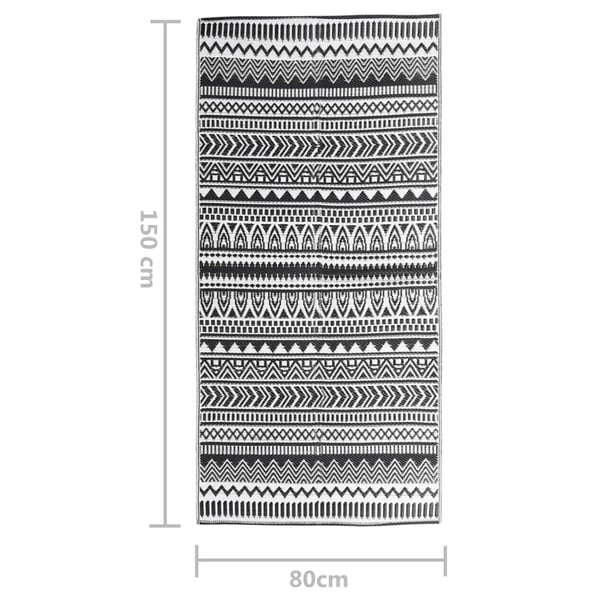 vidaXL Ulkomatto ARAKIL musta 80x150 cm PP