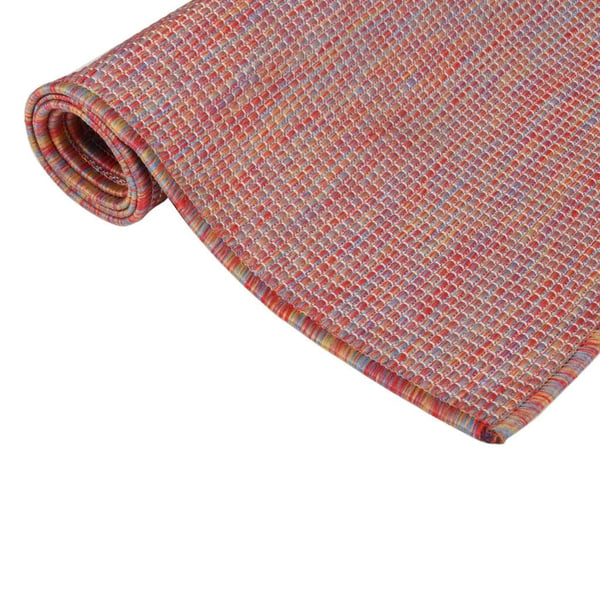 vidaXL Utomhusmatta plattvävd 100x200 cm röd