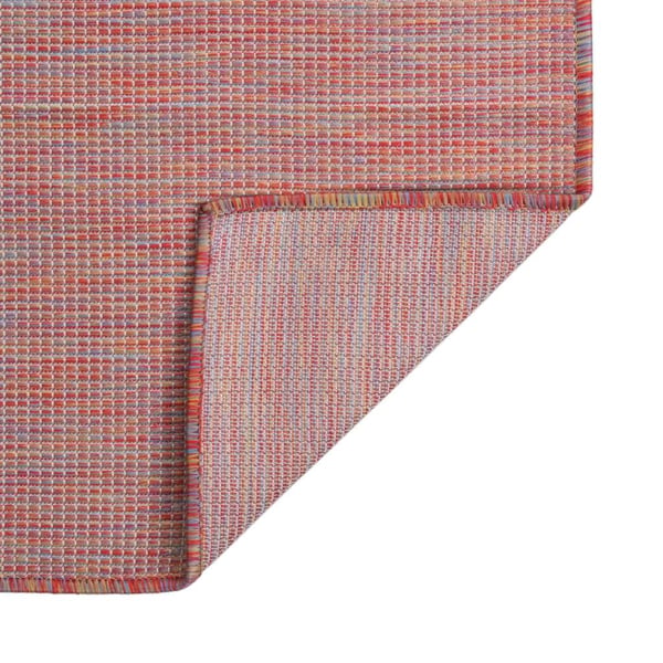 vidaXL Utomhusmatta plattvävd 100x200 cm röd