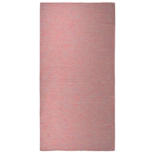 vidaXL Utomhusmatta plattvävd 100x200 cm röd