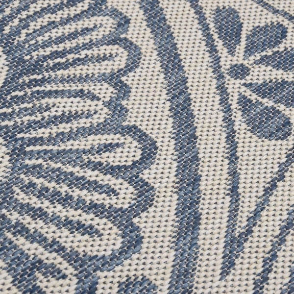 vidaXL Ulkomatto Flatweave 100x200 cm sininen kuvio