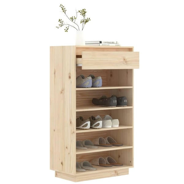 vidaXL Skoskap 60x34x105 cm heltre furu