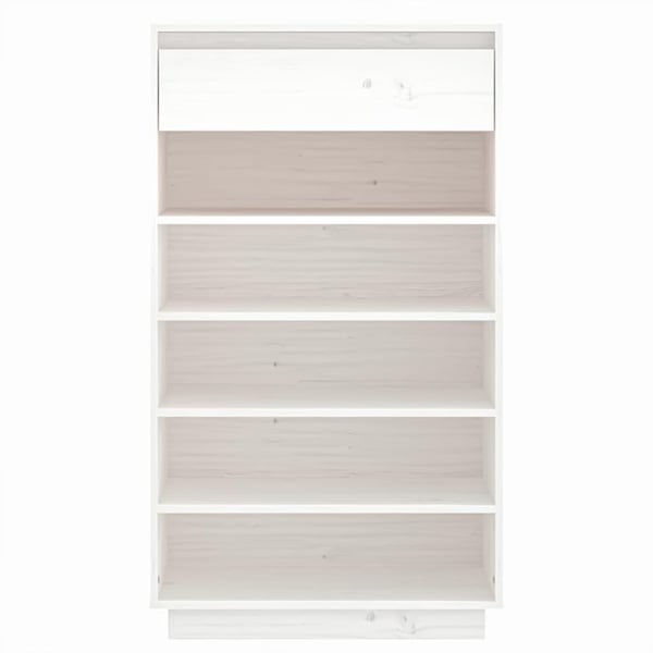 vidaXL skoreol 60x34x105 cm massivt fyrretræ hvid