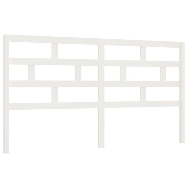 vidaXL Sengegavl hvit 206x4x100 cm heltre furu