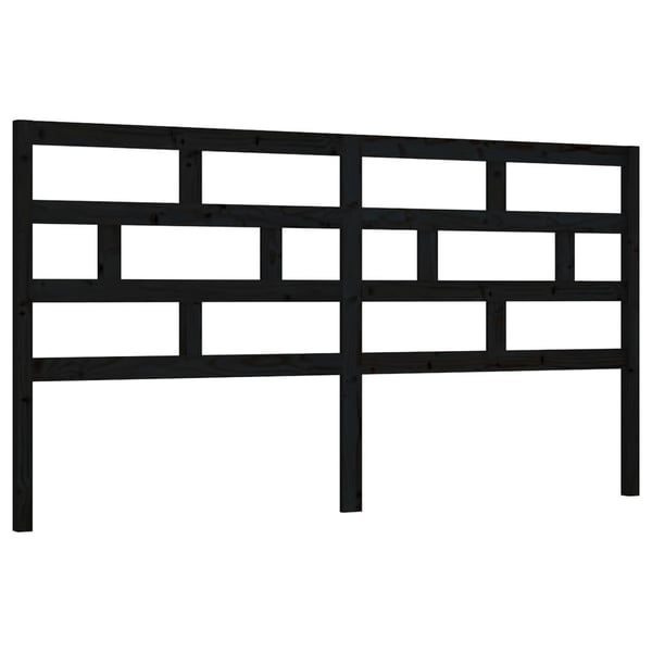 vidaXL Sengegavl svart 186x4x100 cm heltre furu