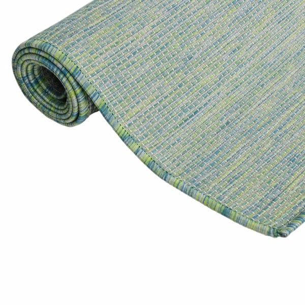vidaXL fladvævet udendørstæppe 100x200 cm turkis