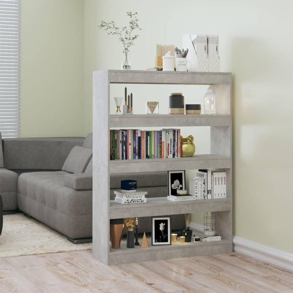 vidaXL bogreol/rumdeler 100x30x135 cm betongrå