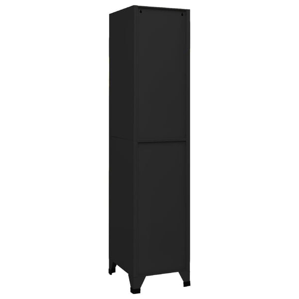 vidaXL skab 38x45x180 cm stål sort