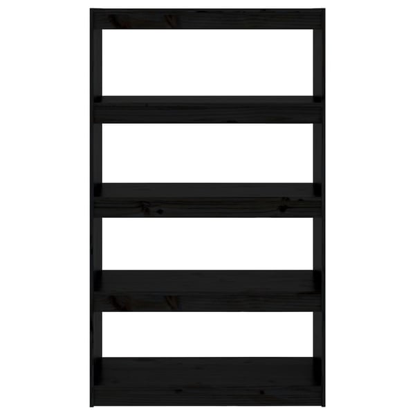 vidaXL Bokhylle/romdeler svart 80x30x135,5 cm heltre furu